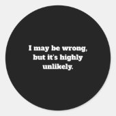 Sticker Rond Funny Sarcasm (Devant)