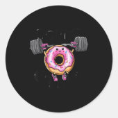 Sticker Rond Funny Saying Donut Give Up Gym Weight Lifting Work (Devant)