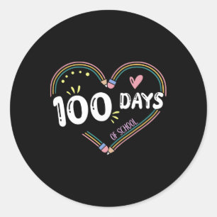 Sticker Rond Funny School Boys Girls Enfants 100 Jours D'École
