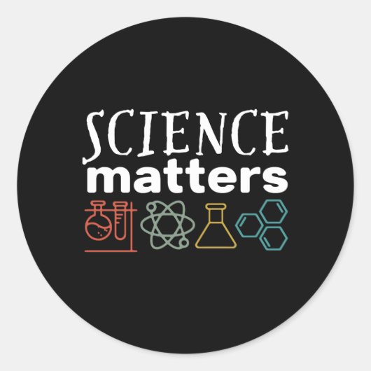 Sticker Rond Funny Science Matters Geek et scientifique Nerd (Devant)