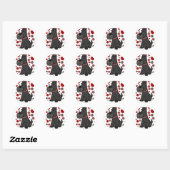 Sticker Rond Funny Scottish Terrier and Circles Art (Feuille)
