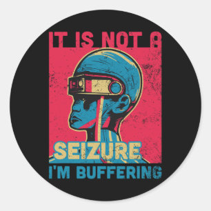 Sticker Rond Funny Seizure - Ruban pourpre pour l'Epilepsie