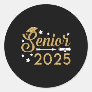 Sticker Rond Funny Senior Cl Of 2025 College Graduation Don Pou