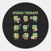 Sticker Rond Funny Shamrock Speech Therapy St Patrick's Day Slp (Devant)