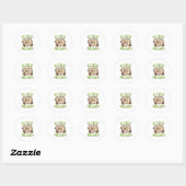 Sticker Rond Funny Sheep Fleece Navidad Christmas (Feuille)