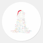 Sticker Rond Funny Sheepadoodle Christmas Graphics Dog Lights L (Devant)