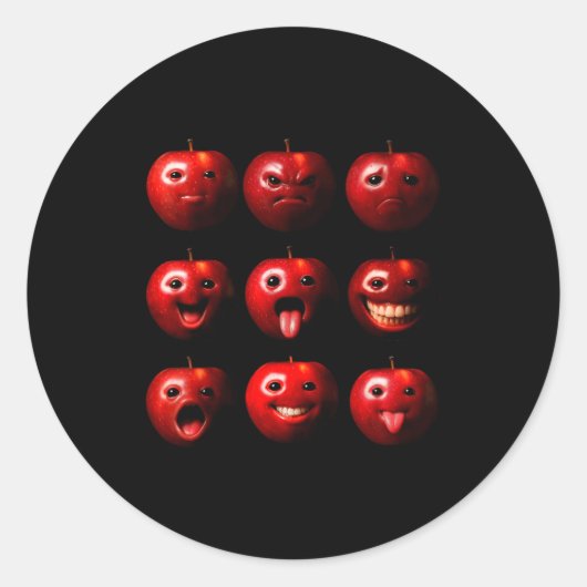 Sticker Rond Funny Silly Ai Gen Z Meme Brainrot Humor Fruit Lov (Devant)