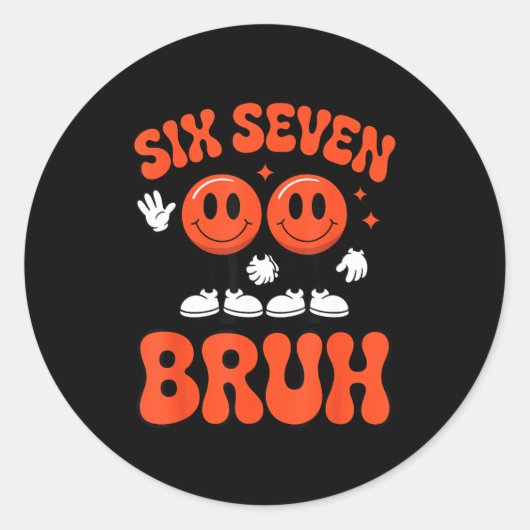 Sticker Rond Funny Six Seven 6 7 Meme Valentine Hearts Valentin (Devant)