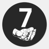 Sticker Rond Funny Six Seven Gen Alpha Slang Meme 6 7 Matching  (Devant)