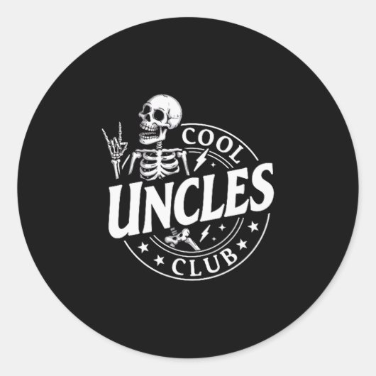 Sticker Rond Funny Skeleton Cool Uncles Club New Uncle Men (Devant)