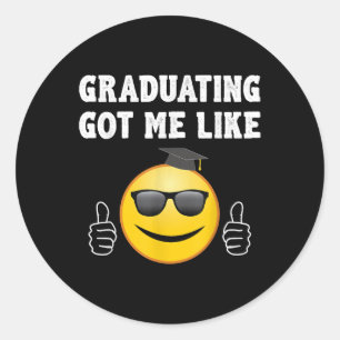 Sticker Rond Funny Slang Graduate 2025 Graduation