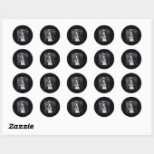 Sticker Rond Funny Smoking Dog Meme Cigarette Gen Z Meme Dog Lo (Feuille)
