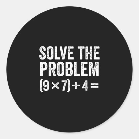 Sticker Rond Funny Solve The Problem 67 Meme Six Seven  (Devant)