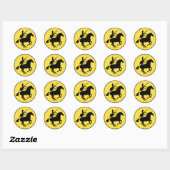 Sticker Rond Funny SPIDO PONA Noun utilise un appareil mnémoniq (Feuille)