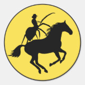 Sticker Rond Funny SPIDO PONA Noun utilise un appareil mnémoniq (Devant)