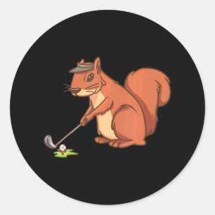 Sticker Rond Funny Squirrel Golf Ball s pour Golfer