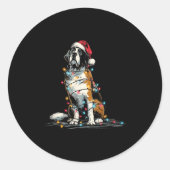 Sticker Rond Funny St. Saint Bernard Christmas Graphics Dog Lig (Devant)
