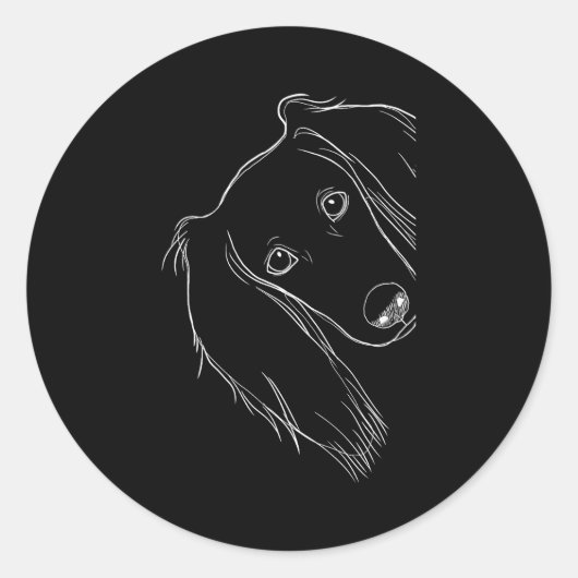Sticker Rond Funny Surprised Dog Saluki (Devant)