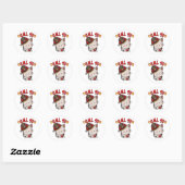 Sticker Rond Funny Tabby cat est un pompier (Feuille)