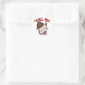 Sticker Rond Funny Tabby cat est un pompier (Sac)