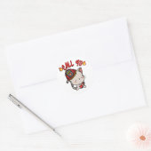 Sticker Rond Funny Tabby cat est un pompier (Enveloppe)