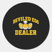 Sticker Rond Funny Thanksgiving Fathers Day Retro Deviled Egg E (Devant)