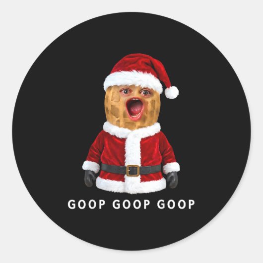 Sticker Rond Funny The Burnt Peanut Goop Bungulator Christmas  (Devant)