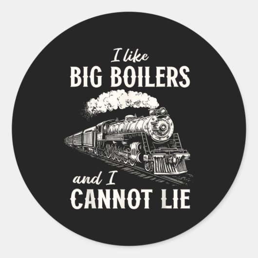 Sticker Rond Funny Train Big Boilers Steam Locomotive Freight  (Devant)