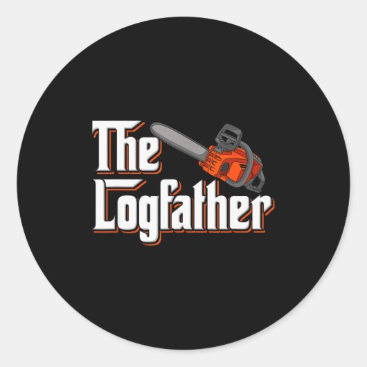 Sticker Rond Funny Tree Care I Arborist Forest Chainsaw (Devant)