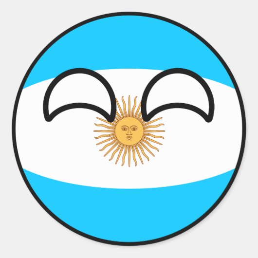 Sticker Rond Funny Trending Geeky Argentine Countryball (Devant)
