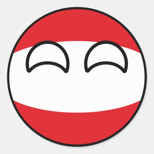 Sticker Rond Funny Trending Geeky Austria Countryball (Devant)
