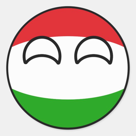 Sticker Rond Funny Trending Geeky Hungary Countryball (Devant)