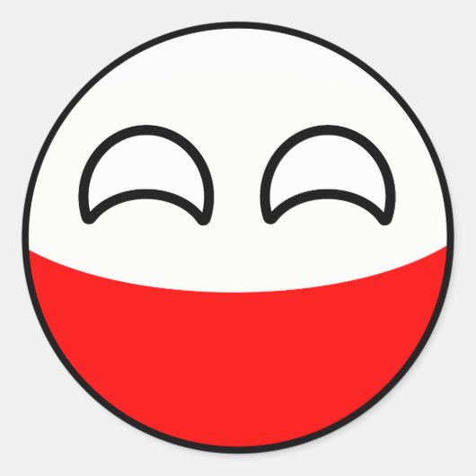 Sticker Rond Funny Trending Geeky Pologne Country (Devant)