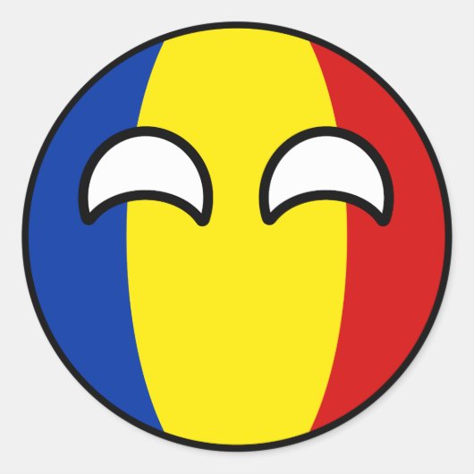 Sticker Rond Funny Trending Geeky Roumanie Camptryball (Devant)