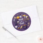 Sticker Rond Funny Trick or Treat Kidas Halloween (Enveloppe)