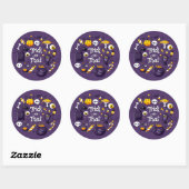 Sticker Rond Funny Trick or Treat Kidas Halloween (Feuille)