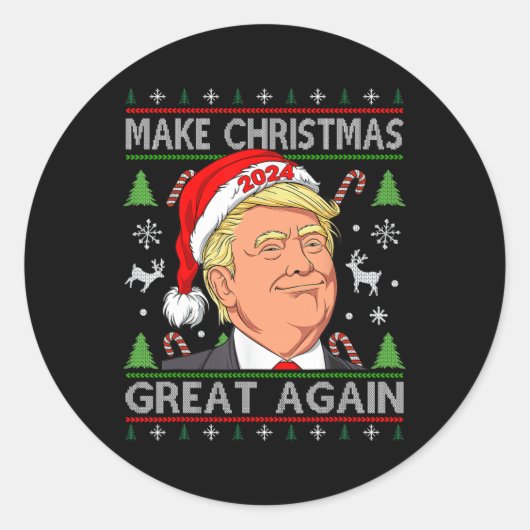 Sticker Rond Funny Trump 2024 (Devant)