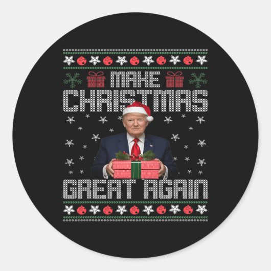Sticker Rond Funny Trump 2024 (Devant)