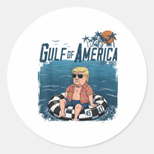 Sticker Rond Funny Trump Chemise Golfe Des Etats-Unis Est 2025