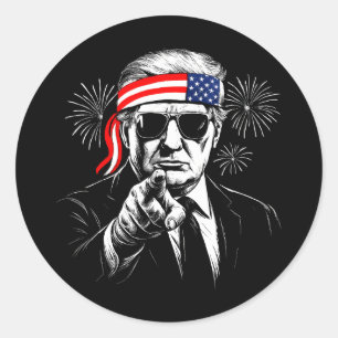 Sticker Rond Funny Trump Golfe Des USA Amérique 2025 4 juillet