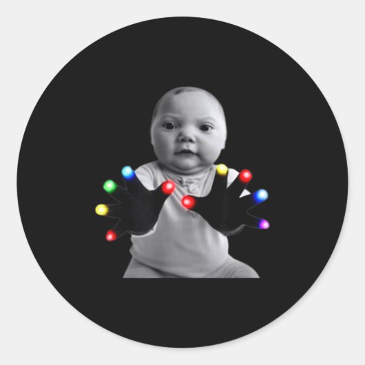 Sticker Rond Funny Tuff Baby Ai Gloving Meme (Devant)