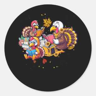Sticker Rond Funny Turquie Lecture Livre Librarian Bookworm Mer