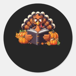 Sticker Rond Funny Turquie Lecture Livre Librarian Bookworm Mer