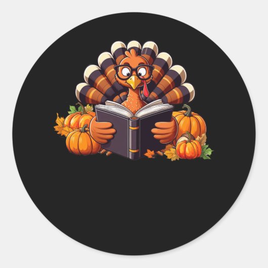Sticker Rond Funny Turquie Lecture Livre Librarian Bookworm Mer (Devant)