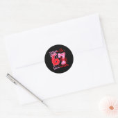 Sticker Rond Funny Valentine’s Day 67 Meme 6 7 Valentine Bow He (Enveloppe)
