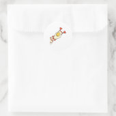 Sticker Rond Funny Valentine Silly Gooses Duck Heart Love Match (Sac)