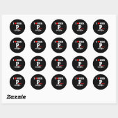 Sticker Rond Funny Valentine's Day Couple Matching I Love Her I (Feuille)