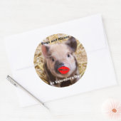 Sticker Rond Funny Valentines Jour mignonne Petit Piglet (Enveloppe)