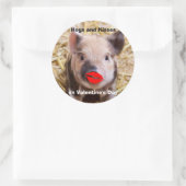 Sticker Rond Funny Valentines Jour mignonne Petit Piglet (Sac)