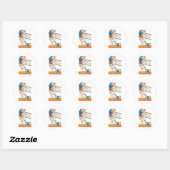 Sticker Rond Funny Volleyball (Feuille)